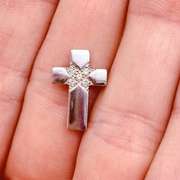 14kt White Gold & Diamond Cross Pendant