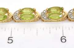 Stately Peridot & Diamond Bracelet in Vermeil