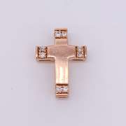 14kt Rose Gold & Diamond Cross Pendant
