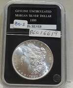 1880-S Morgan Dol PCS Cert Unc.  Exceptional luster and strike.