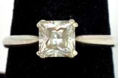 Charming CZ Solitaire Ring in Sterling Silver