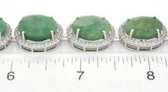 Gorgeous 80.05CTW Diamond Cut Natural Emerald & White Sapphire Bracelet in Platinum-Plated Silver