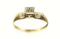 14K Yellow Gold 1940's Diamond Classic Three Stone Engagement Ring