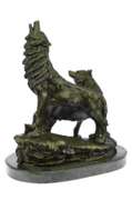Howling Wolf Bronze Sculpture