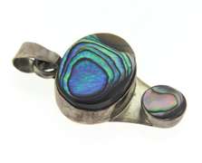 Sterling Silver Mexico Signed Abalone Pendant
