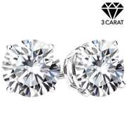 3.00 CT MOISSANITE (E COLOR/VVS) PT900 EARRINGS STUD