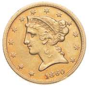 1860-C $5 Liberty Head Gold Half Eagle