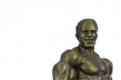 Muscle Man Flexing Bronze Sculpture