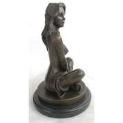 Naked Nude Woman Resting Bronze Statue