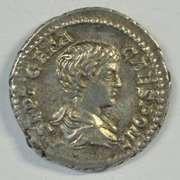 Scarce Near Mint Geta Roman silver Denarius, 209-212 AD