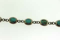 vintage Sterling Silver Turquoise Link Bracelet