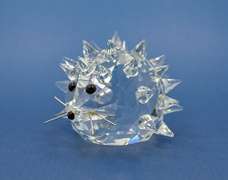 Vintage Swarovski Crystal Hedgehog Figurine With Black Eyes and Nose