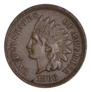1866 Indian Head Cent - Circulated