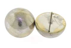 Charming 18kt White Gold Brushed Dome Earrings