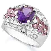 FASCINATING! CREATED AMETHYST STERLING SILVER RING