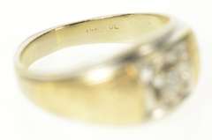 14K White Gold Ornate 1960's Men's Diamond Wedding Ring