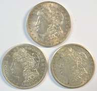 Very nice 1921 P-D-S Morgan Silver Dollars. Last year issue