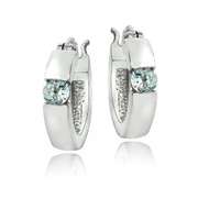 Sterling Silver Blue Topaz Huggie Earrings