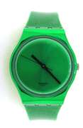 Swatch Green Glitter Silicone Strap Watch