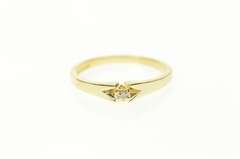 10K Yellow Gold Simple Diamond Solitaire Classic Promise Ring