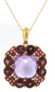 Charming Amethyst and Tourmaline Pendant on Chain