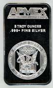 Special Prooflike APMEX 5 Troy Oz Silver Bar in plastic