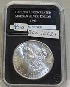 1899-O Morgan Dol PCS Cert Unc.  Exceptional luster and strike.