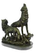 Howling Wolf Bronze Sculpture