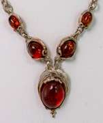 Entrancing Amber Necklace in Sterling Silver
