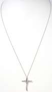 Sweet 1/10CTW Diamond Cross Necklace in White Gold