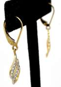 Sparkling CZ Dangle Earrings in 14KT Yellow Gold