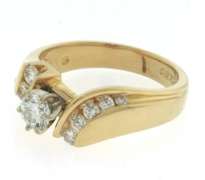 Charming Yellow Golod Diamond Bypass Engagement Ring