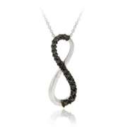 Sterling Silver Black Diamond Accent Infinity Pendant