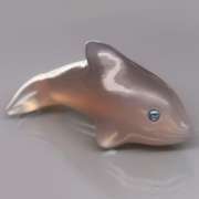 Simply adorable 30.29ct Chalcedony dolphin carving
