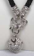 Judith Ripka Heart Enhancer on Braided Leather Cord