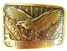 Freedom Is Not Free Brass Belt Buckle