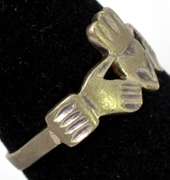 Carved Claddagh Ring in Sterling Silver