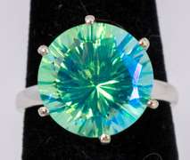 Colossal Blue-Green Mystic Quartz in Sterling Silver