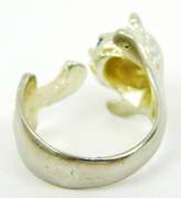 Solid Sterling Silver Wrap-Around Cat Ring, Size 7.5