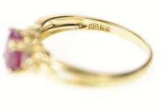 10K Yellow Gold Natural Ruby Diamond Accent Classic Ring