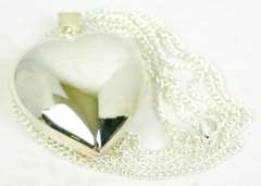 Sterling Musical Locket Pendant & Long Chain