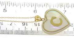 Cute Yellow Gold C Heart Shaped Pendant on Chain