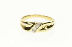 14K Yellow Gold 0.22 Ctw Baguette Diamond Men's Wedding Ring
