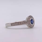 14kt Gold, Blue Sapphire, & Diamond Cocktail Ring