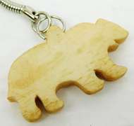 Vintage Navajo Carved Bone Bear on Key Chain
