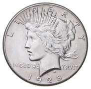 1928 Peace Silver Dollar - Cleaned