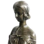Female Classical Portrait Bronze Sculpture