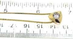 Modern Yellow Gold Triangle CZ Slide Pendant on Chain