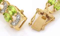 Stately Peridot & Diamond Bracelet in Vermeil