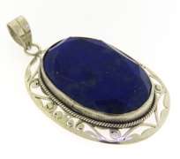 Vintage Sterling Silver Lapis Pendant